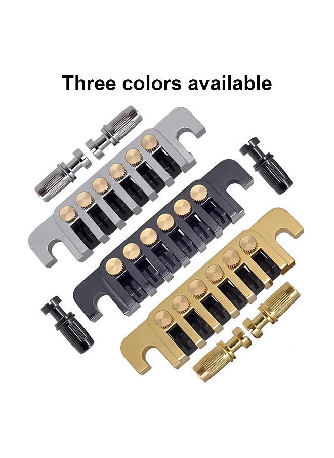 Generic - LP Electric Guitar Tune O Matic Bridge Pull Plate Tail Piece Reversible String Code Guitar Roller Saddle Bridge TP-6 Bridge Stop Rod Compatible with Les Paul/SG/ES/EPI Gear Replacement Part - Image 1