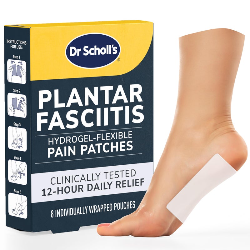 Dr. Scholl's Plantar Fasciitis Pain Patches with Hydrogel Flexible Technology, 8 Ct // Clinically Tested 12-Hour Daily Pain Relief - Contours to Your Foot - with Lidocaine & Menthol, 8 Treatments - Image 1