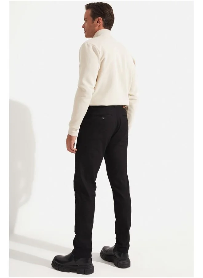 JUNE June Men Regular Fit Textured Trouser Black