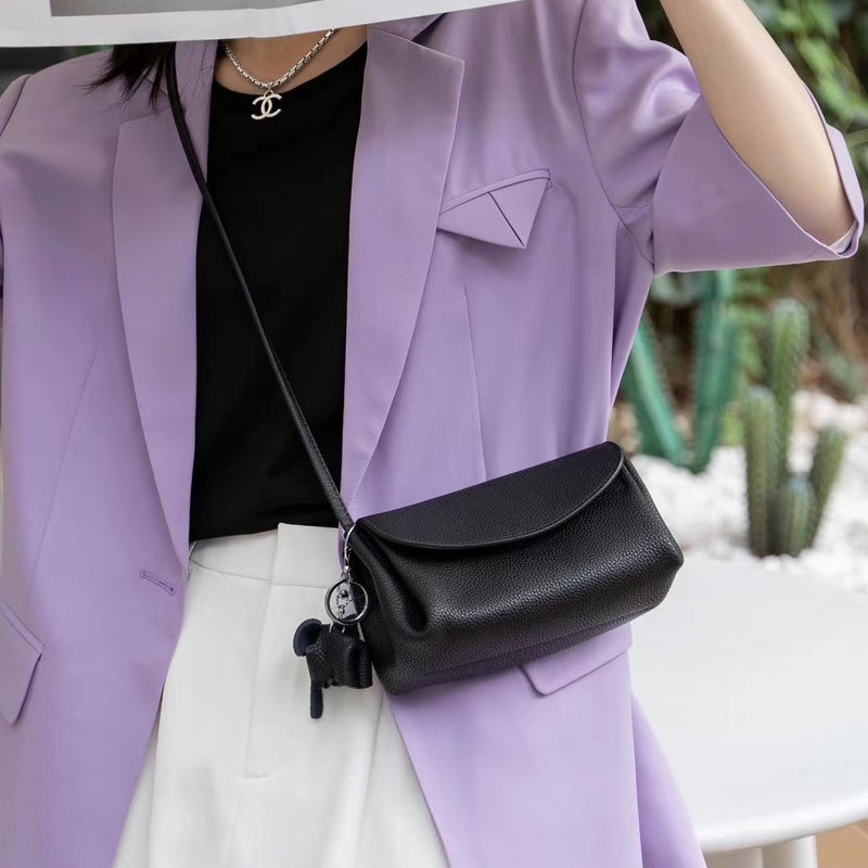 Women'S Bag 2023 New Cowhide Messenger Bag Niche Simple Style Versatile Small Square Bag Shoulder Leather Women'S Bag For Delivery - Image 4