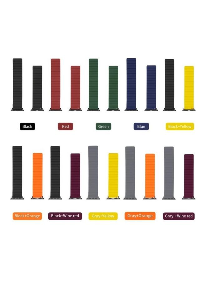 NIBEMINENT Replacement Strap For Apple Watch Series 7 45mm/6 & SE 5 4 44mm/3 2 1 42mm Grey/Yellow - Image 2