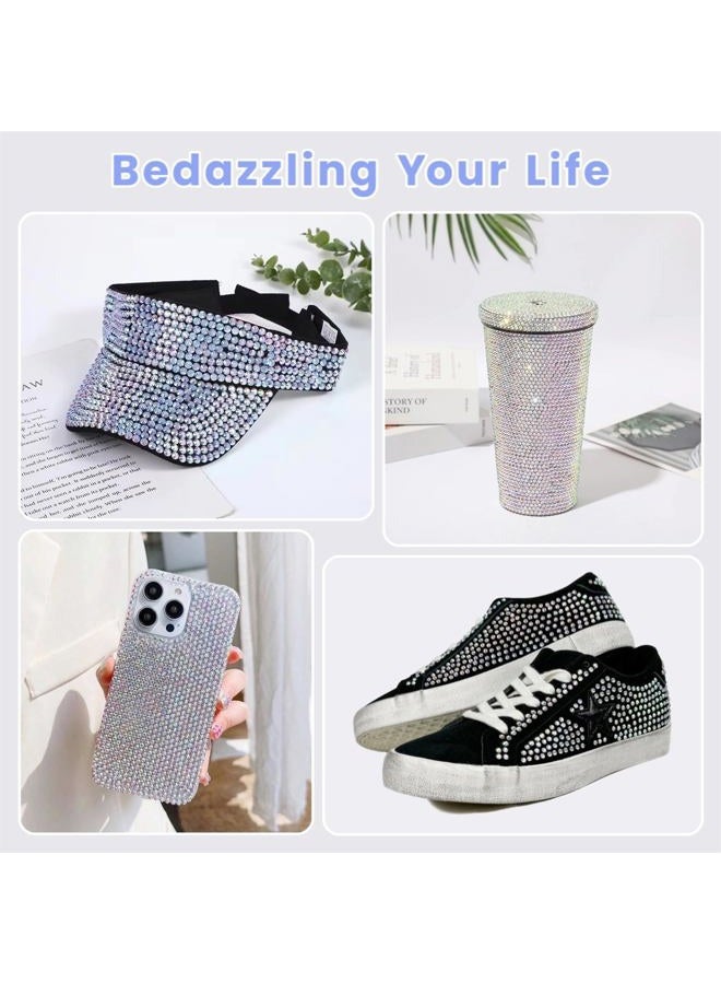 NFRBTD 2 Pack Rhinestone Picker Tool Dotting Pen with 4 Extra Tips, Wax Pencil for Rhinestones with Tweezer and Tray, Crystal Gem Diamond Jewel Applicator, Rhinestone Tool for Crafts Bedazzling DIY Nail Art - Image 4