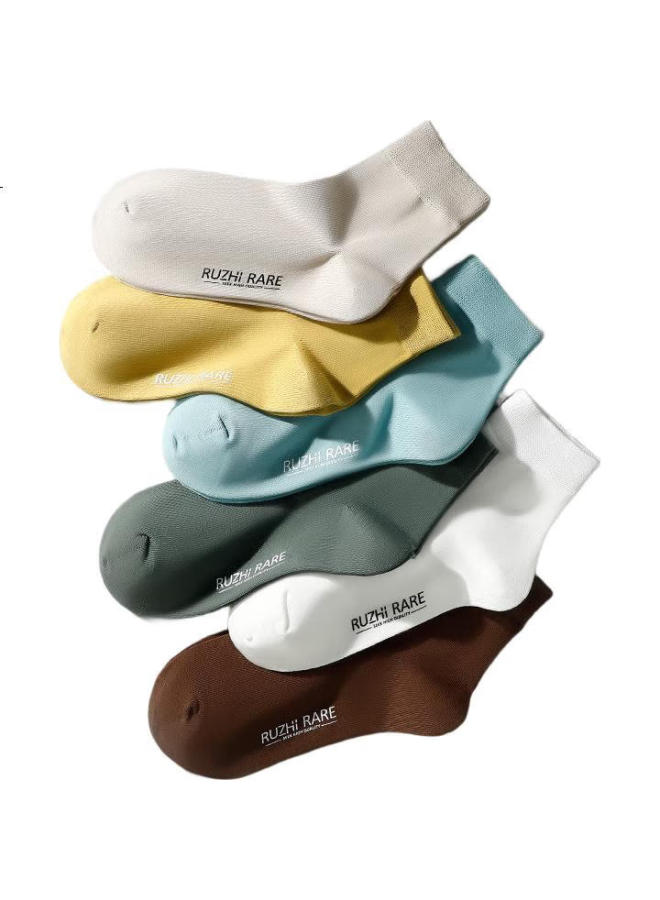 As plant Like Plant Men'S Socks, Summer Pure Cotton Mid-Calf Socks, 7A Grade Antibacterial, Odor-Resistant, Sweat-Absorbing, Breathable, Seamless, Wear-Resistant, Business Long Socks - Image 2