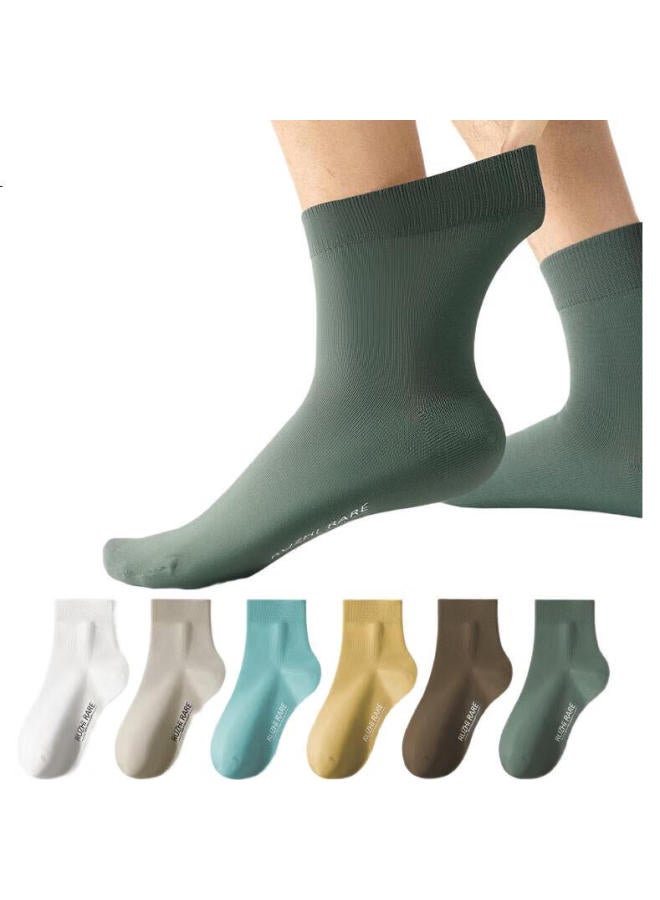 As plant Like Plant Men'S Socks, Summer Pure Cotton Mid-Calf Socks, 7A Grade Antibacterial, Odor-Resistant, Sweat-Absorbing, Breathable, Seamless, Wear-Resistant, Business Long Socks - Image 3