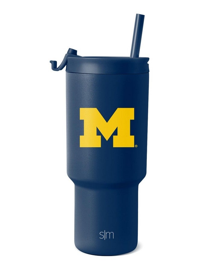 Simple Modern Simple Modern Officially Licensed Collegiate Michigan Wolverines 30 oz Tumbler with Flip Lid and Straws | Insulated Cup Stainless Steel | Gifts for Men Women | Trek Collection | University of Michigan - Image 1
