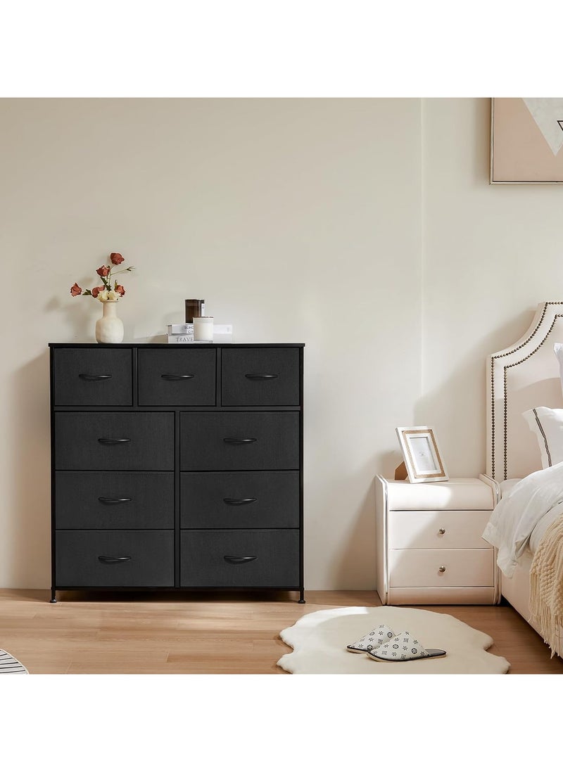 ACPLAY Tall Dresser for Bedroom, Fabric Storage Tower with 9 Drawers, Charcoal Black  - Image 2