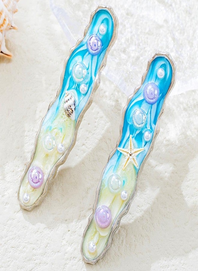 Outyua Starfish Hair Clip Conch Pearl Barrette Summer Ocean Seashell Hair Accessories for Women - Image 1