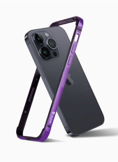 Raegr RAEGR iPhone 15 Pro Case | Anodized Aluminum Bumper | Supports Mag-Safe Wireless Charging | Edge Armor Protective Minimal Case Designed for iPhone 15 Pro (6.1-Inch) (2023) - Dark Purple RG10513  - Image 1