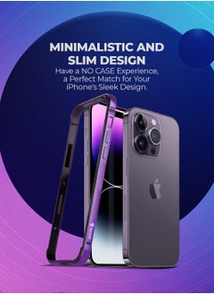 Raegr RAEGR iPhone 15 Pro Case | Anodized Aluminum Bumper | Supports Mag-Safe Wireless Charging | Edge Armor Protective Minimal Case Designed for iPhone 15 Pro (6.1-Inch) (2023) - Dark Purple RG10513  - Image 4