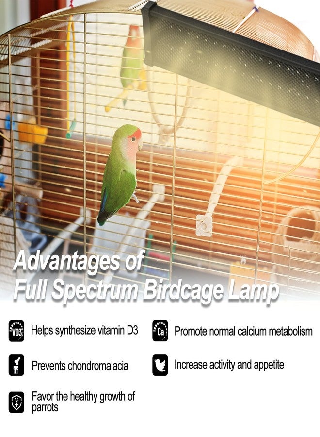 KFPSHLQE Bird Light for Cage,Full Spectrum LED Birdcage Lighting,Bird Lamp with Intelligent Cycle Timing,Natural Sunlight Simulation,Chew-Proof Design,Bird Cage Accessories for Captive Birds Parrots(22" Long) - Image 3