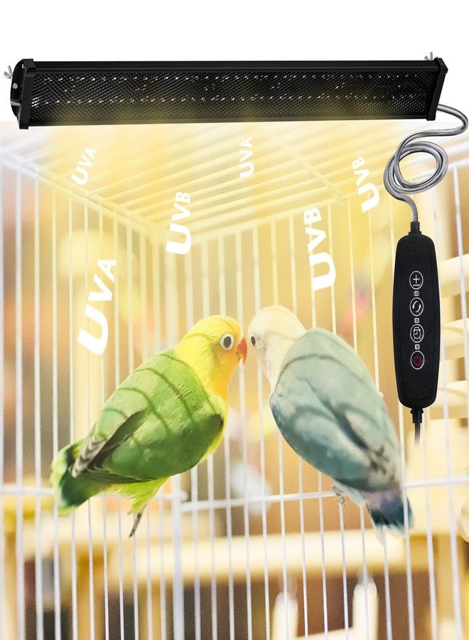 KFPSHLQE Bird Light for Cage,Full Spectrum LED Birdcage Lighting,Bird Lamp with Intelligent Cycle Timing,Natural Sunlight Simulation,Chew-Proof Design,Bird Cage Accessories for Captive Birds Parrots(22" Long) - Image 1