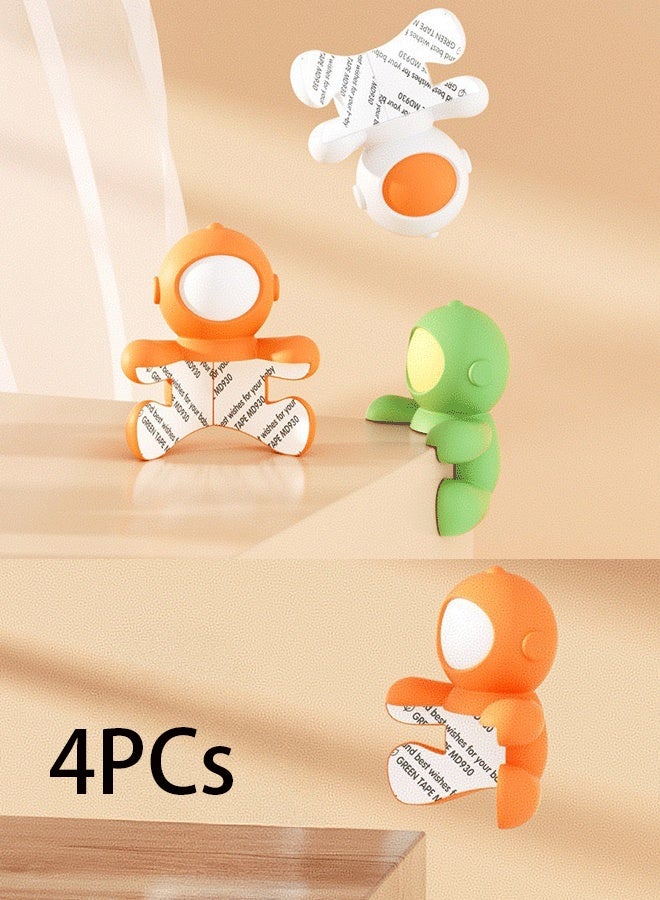 4PCs Astronaut-Shaped Baby Safety Corner Guards - Silicone Baby Proofing Corner Protectors with Self-Adhesive Tape, Child Safety Edge Cushion for Furniture Sharp Edges (Orange) - Image 1
