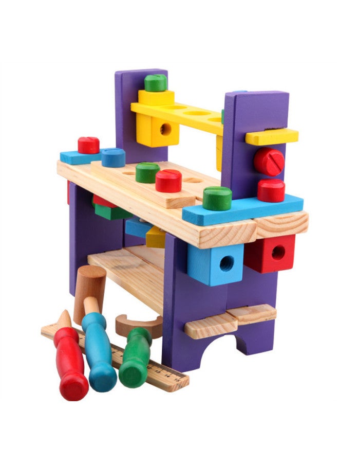 CPC Children's Wooden Simulation Toolbox Screw Nut Tool Table Kindergarten Baby Early Education Educational Toys-Color:MG-Tool Box 1.2kg - Image 1