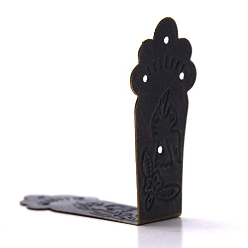 Mcredy 10 PCS Corner Guard Antique Decorative Box Corners 2.7x2.7x1.2 Retro Bronze Right Angle Bracket with Screws for Chair,Table,Door - Image 2