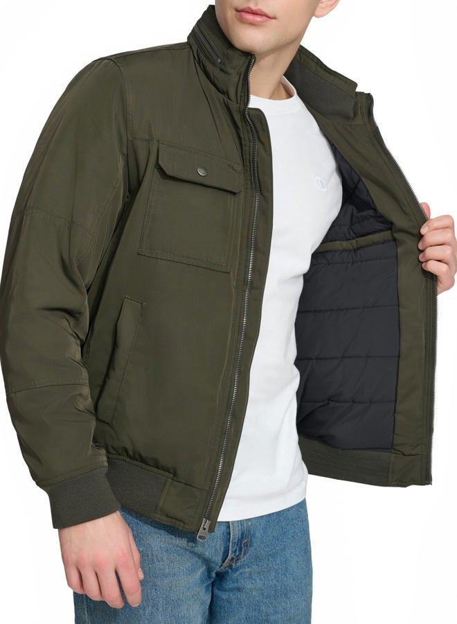 Levi's Men's Stand Collar Utility Bomber, Army Green, M - Image 2