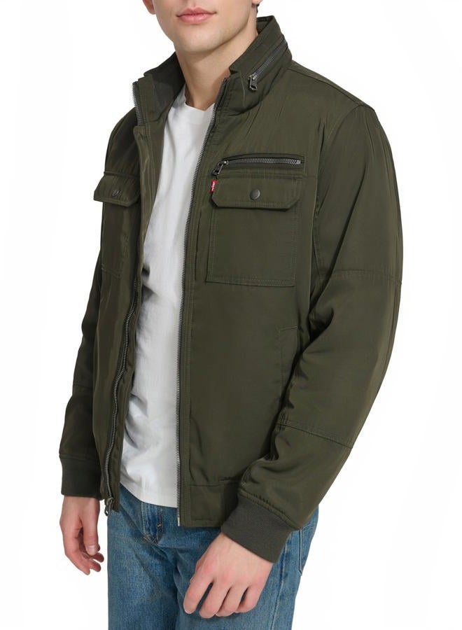 Levi's Men's Stand Collar Utility Bomber, Army Green, M - Image 3