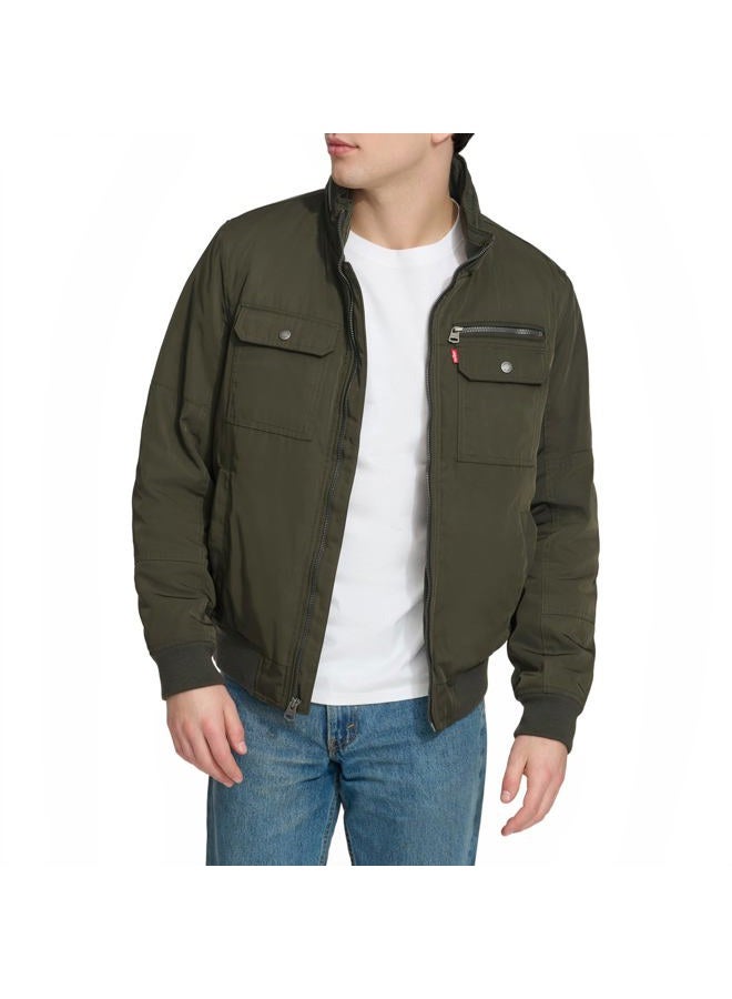 Levi's Men's Stand Collar Utility Bomber, Army Green, M - Image 1