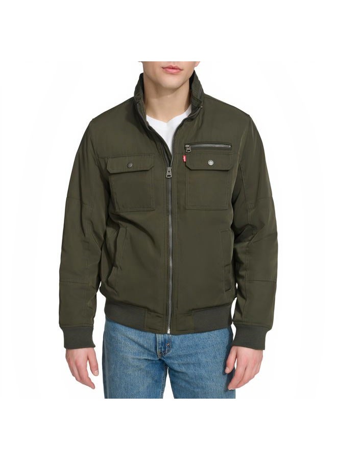 Levi's Men's Stand Collar Utility Bomber, Army Green, M - Image 5
