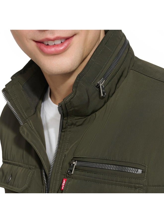 Levi's Men's Stand Collar Utility Bomber, Army Green, M - Image 4