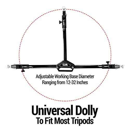 Vidpro PD-1 Professional Tripod Dolly - Heavy Duty with Adjustable Leg Mount with Locking Wheels and Carrying Case Compatible with Most Tripods Perfect for Cameras Camcorder and Lighting Equipment - Image 3