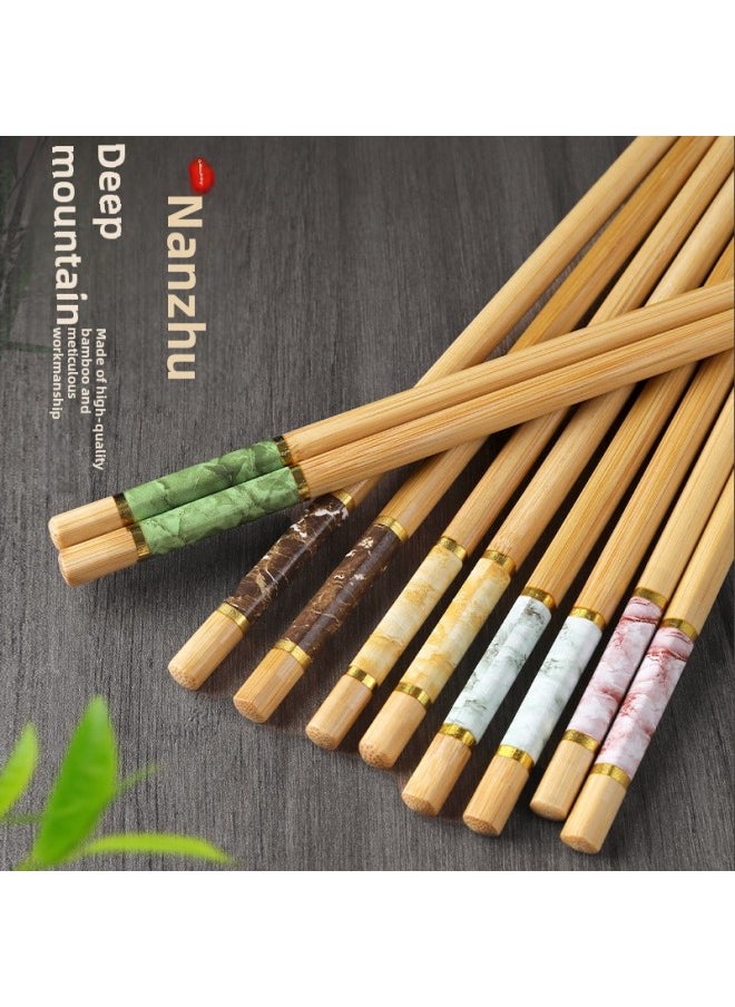 Generic - High-grade Bamboo Chopsticks Household 2025 Mildew-proof Non-slip High Temperature Resistant One Family Chopsticks Wooden Chopsticks-Color:It’s Time To Change The Chopsticks + Selected Deep Mountain Nanmu + The Chopsticks Will Never Get Moldy Again-Specifications:High-grade Bamboo: No Peculiar Smell  High Temperature Resistance + No Deformation - Image 1