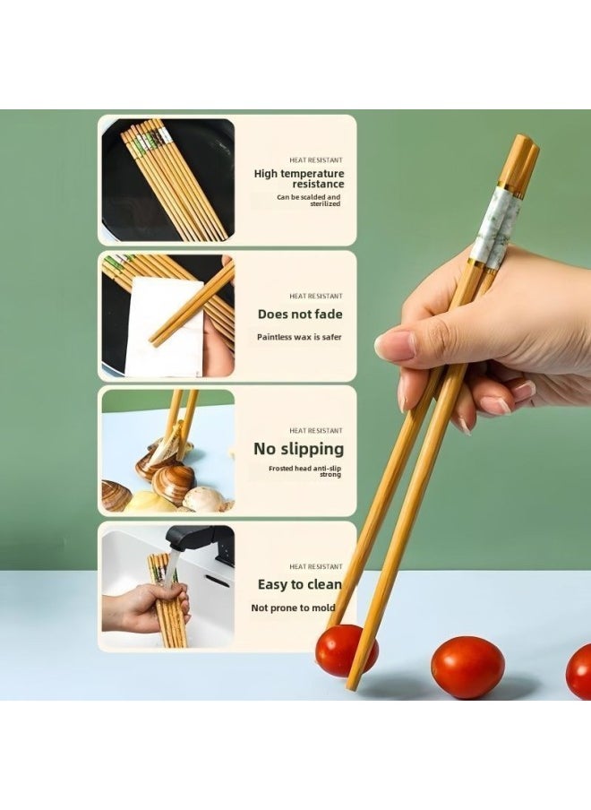 Generic - High-grade Bamboo Chopsticks Household 2025 Mildew-proof Non-slip High Temperature Resistant One Family Chopsticks Wooden Chopsticks-Color:It’s Time To Change The Chopsticks + Selected Deep Mountain Nanmu + The Chopsticks Will Never Get Moldy Again-Specifications:High-grade Bamboo: No Peculiar Smell  High Temperature Resistance + No Deformation - Image 1
