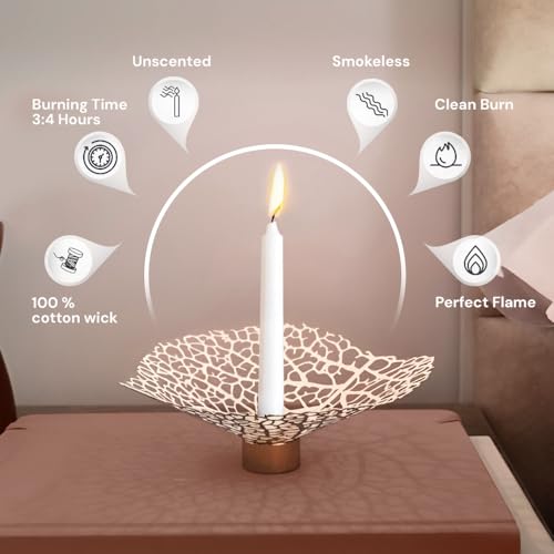 OLEEK OSHADOW 1/2 Inch Taper Candle Thin 8" Lenght- 1/2 Inch Diameter - Skinny Taper Candles - Skinny Candlesticks - White Candlesticks - Thin Candlestick 1/2 - Candle Sticks White Candles - Image 3