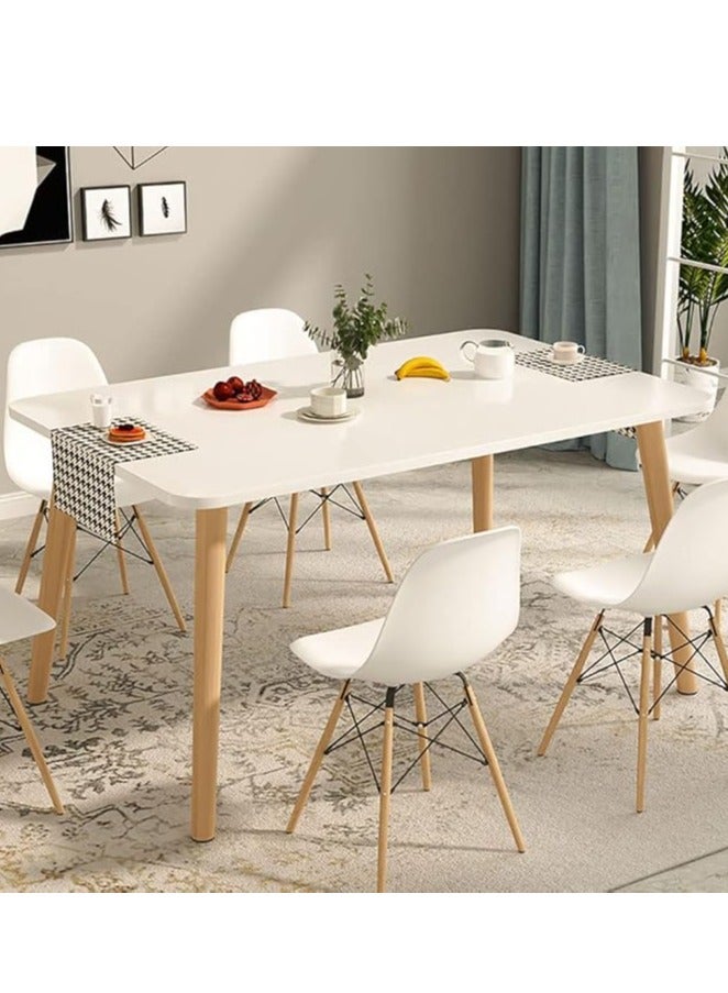 Generic Dining Table, Modern Coffee Table Lunch Table with Solid Wooden Legs, Simple Square Side Desk Kitchen Table for Small Space Like Home Living Room Kitchen Dining Room Lounging Cafeterias (Square, 100 * 60 * 73CM)  - Image 2