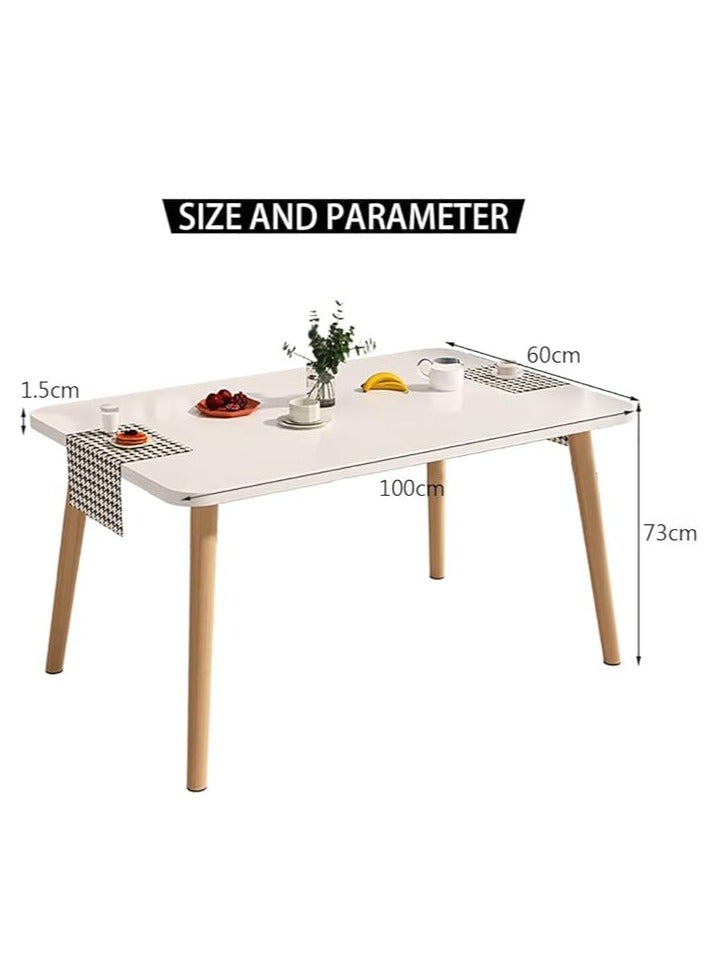 Generic Dining Table, Modern Coffee Table Lunch Table with Solid Wooden Legs, Simple Square Side Desk Kitchen Table for Small Space Like Home Living Room Kitchen Dining Room Lounging Cafeterias (Square, 100 * 60 * 73CM)  - Image 3