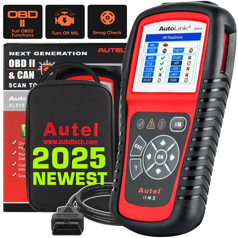 Autel AutoLink AL519 Car OBD2 Scanner Classic Enhanced Mode 6 Engine Fault Code Reader OBDII CAN Diagnostic Scan Tool OneClick Smog Check DTC Look Upgraded of AL319