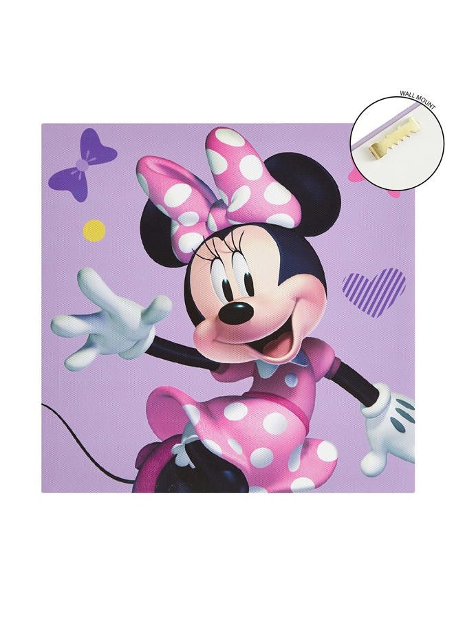 Idea Nuova Disney Minnie Mouse Canvas 4 Pack LED Wall Art Set,Childrens Wall Hanging Décor,Each Piece 11"x11" - Image 4