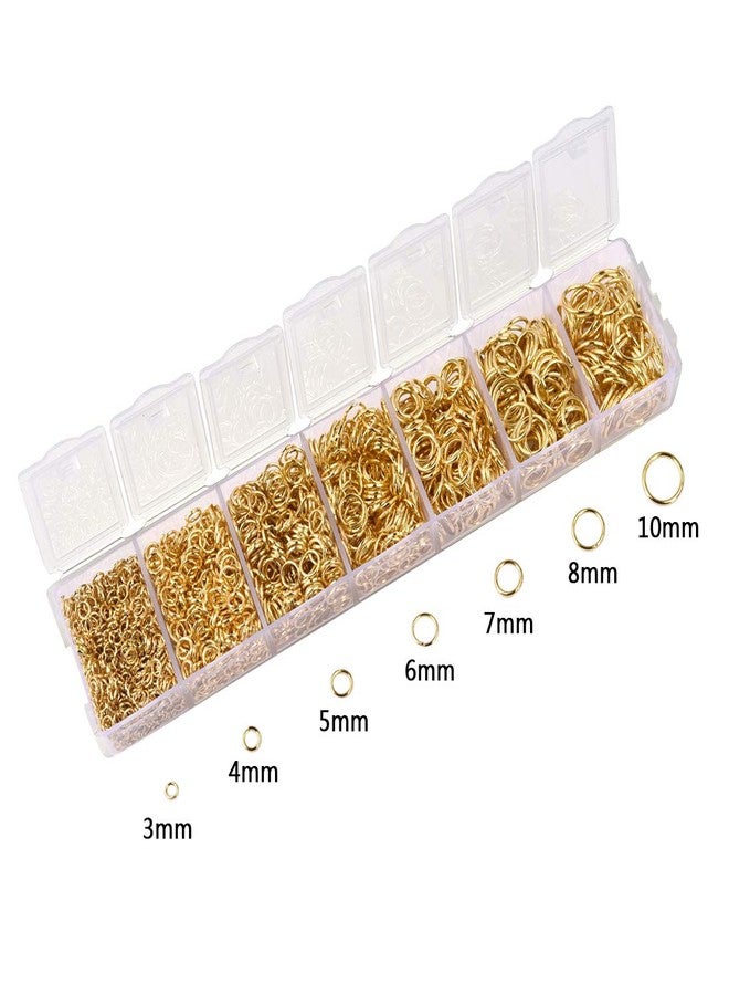 LANBEIDE 2296Pcs Jump Rings Gold Plated Jewelry Connectors Chain Links 3mm 4mm 5mm 6mm 7mm 8mm 10mm Box Set Open Jump Rings Gold for Necklace Repair - Image 2