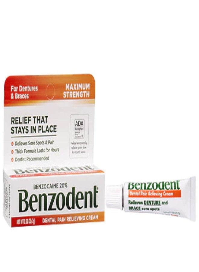 Benzodent كريم بنزودنت لتخفيف آلام الأسنان للأطقم والتقويمات، أنبوب 0.25 أونصة (عبوة من 3) - Image 3