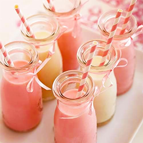 ALINK Biodegradable Paper Straws, 100 Pink and Gold Straws for Party Supplies, Birthday, Wedding, Bridal/Baby Shower, Christmas Decorations and Holiday Celebrations - Image 5