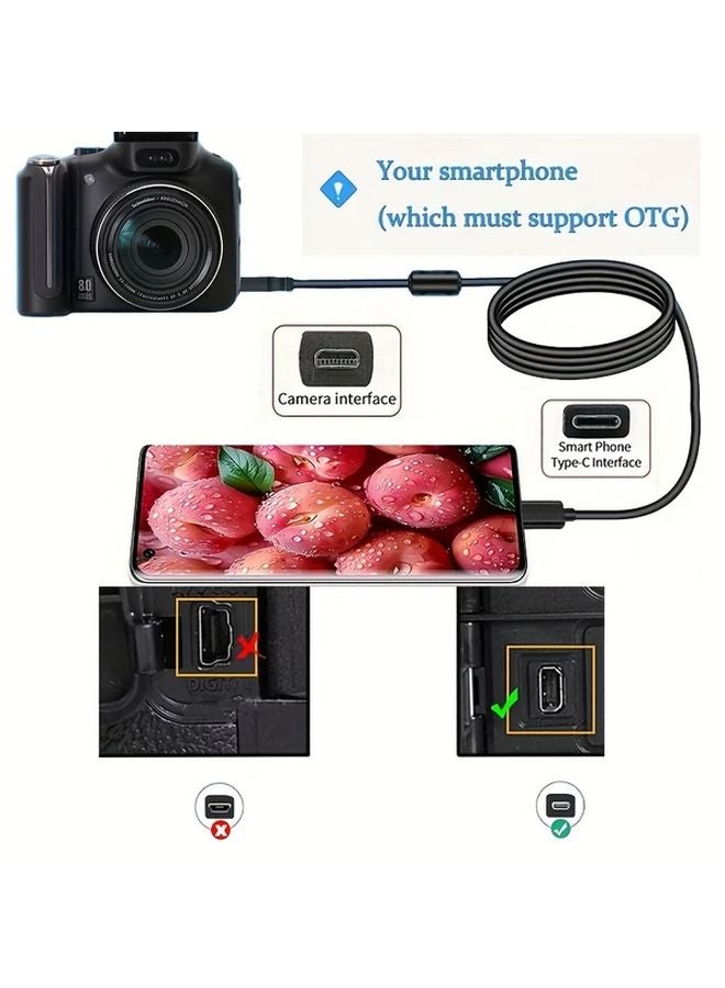 كابل OTG من 8P إلى Type C مقاس 59.06 بوصة لنقل البيانات للهواتف الذكية وكاميرات DSLR - Image 2