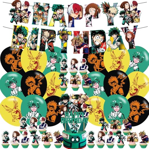 Karg Anime Birthday Party Decoration Princess Includes Cake Toppers Cupcake Toppers Balloons Banner Party Supplies Decoration For Adults Boys Girls Teens - Image 1