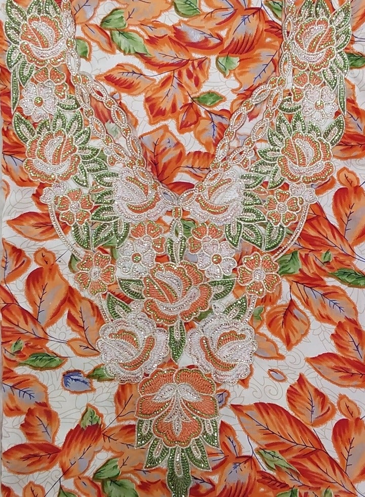 الريش البنفسجي  تطريز مخاوير خليجية شغل يدوي  جلابية مطرزة جاهزة - Image 2