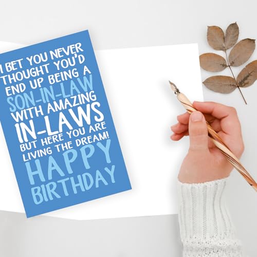 ICOOLYI Funny Son-in-Law Birthday Card from Awesome In-Laws – Humorous and Sarcastic Greeting for Son-in-Law Living the Dream – Happy Birthday Card for Him - Image 3