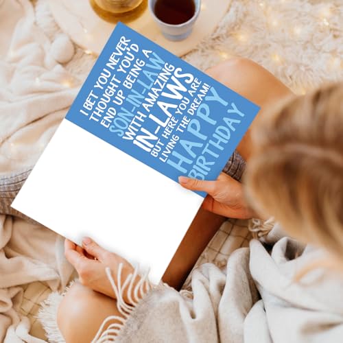ICOOLYI Funny Son-in-Law Birthday Card from Awesome In-Laws – Humorous and Sarcastic Greeting for Son-in-Law Living the Dream – Happy Birthday Card for Him - Image 5