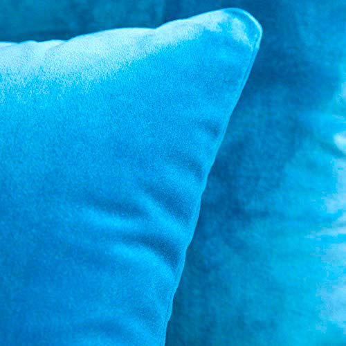 Khooti Velvet Cushion Cover, 18x18 | Bondi Blue | Pack of 2 | Solid Plain Soft & Smooth, Decorative Cushion Covers for Living Room, Bedroom, Couches, Chairs, Sofas, Beds & Home Decor - Image 2