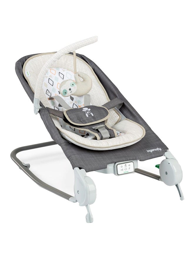 ingenuity Happy Belly Rock-To-Bounce Massage, Bouncer And Rocker Seat With 5-Point Harness, 0 - 6 Months, Parker - Image 1