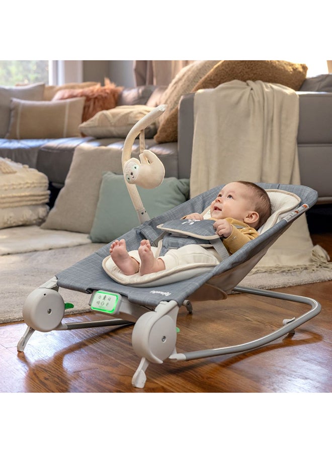 ingenuity Happy Belly Rock-To-Bounce Massage, Bouncer And Rocker Seat With 5-Point Harness, 0 - 6 Months, Parker - Image 5