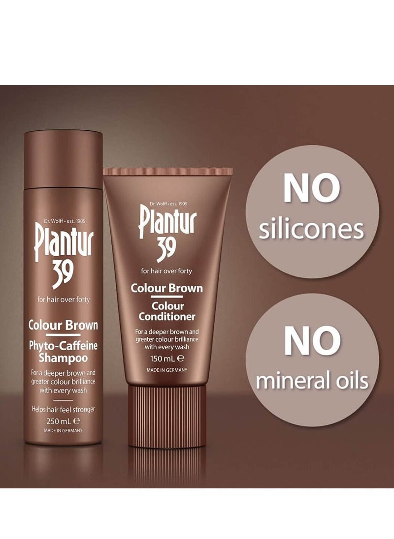 Plantur 39 - Phyto-Caffeine 250ml Shampoo and 150ml Color Conditioner Set for Women Designed for Brown Hair Conceal Hairline Prevents and Reduces Hair Loss Made in Germany - Image 1