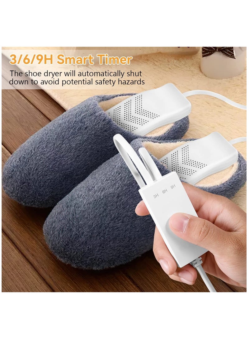 SYOSI Electric Shoe Dryer, Portable Ski Boot Dryer Deodorizer with 3/6/9H Timer USB Heated Shoe Boot Warmers Eliminate Bad Odor for Rainy Seasons Winter Travel  - Image 3