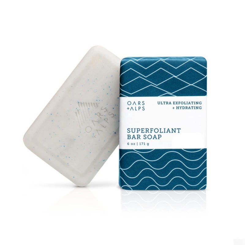 Oars  Alps Superfoliant Exfoliating Mens Bar Soap Dermatologist Tested and Made with Clean Ingredients Travel Size 1 Pack 6 Oz