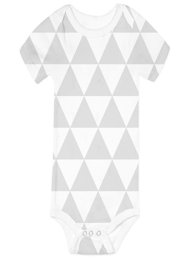 BaeBae Goods Grey/White Triangles Short Sleeve Onesies Set (3-6 Months) - Image 2