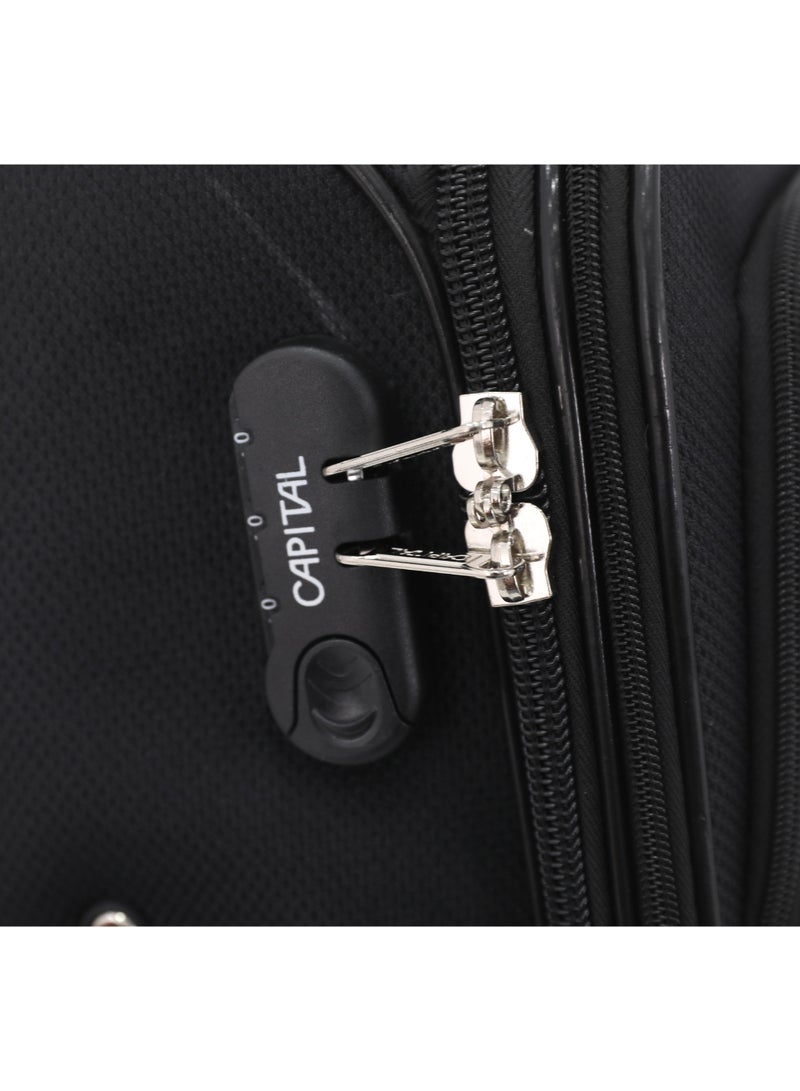 CAPITAL 4-Piece Soft Luggage Set | 20", 24", 28" & 32" Travel Suitcase Set | Lightweight Softside Trolley Bags | 360° Spinner Wheels | Durable Fabric | Telescopic Handle - Image 5