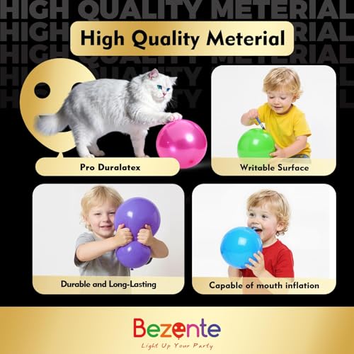 Bezente Pro Duralatex Metallic Gold Balloons 100 Pack 12 inch ExtraThick Gold Balloons for LongLasting Professional Party Decorations Large New Year Birthday Wedding Anniversary graduation - Image 5