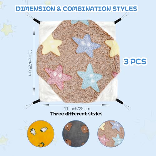 YedsIntu 3 Pcs Guinea Pig Hammock Rat Ferret Hanging Hammock Guinea Pig Accessories for Small Animals Chinchilla Parrot Sugar Glider Ferret Hamster Squirrel 1111 - Image 3