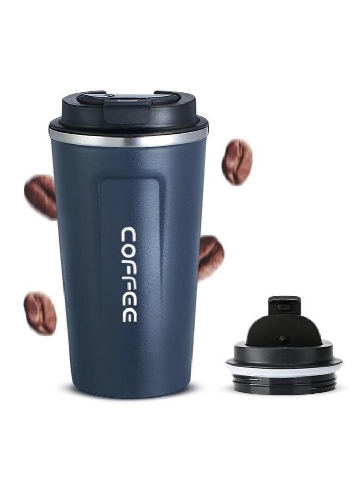 مج و ترمس حراري أصلي بسعة 500 مل، زجاجة حرارية ، ترمس شاي وقهوة يحافظ على الحرارة معزول بتفريغ الهواء من الستانلس ستيل 304، مناسب للسفر والمشروبات الساخنة والباردة، ومثالي للأطفال والرضع. يتميز بتصميم مقاوم للتسرب ويعتبر هدية رائعة للاستخدام في الهواء الطلق، المكتب، المنزل، والرياضة مج قهوة و نسكافيه وكابتشينو وشاي - مج مناسب لمسند السيارة - مج كوفي- عازل بجدار مزدوج من الستانلس ستيل وغطاء قابل للطي للحفاظ على المشروبات باردة وساخنة - كوب حراري معزول بتفريغ الهواء من الستانلس ستيل بجدار مزدوج للشاي والقهوة والسفر مع غطاء قلاب للمشروبات الساخنة والباردة لمدة 6 ساعات - فلاسك حراري - Image 1